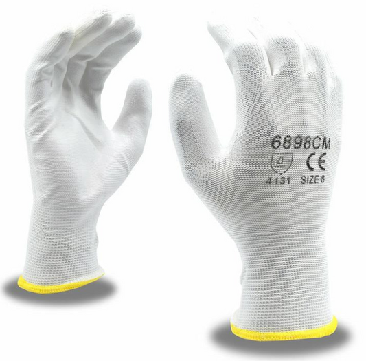 Guante de Poliéster Blanco C/PU